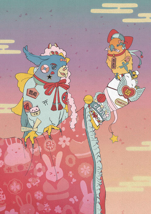 Two Parrots - 鸚鵡と鸚哥